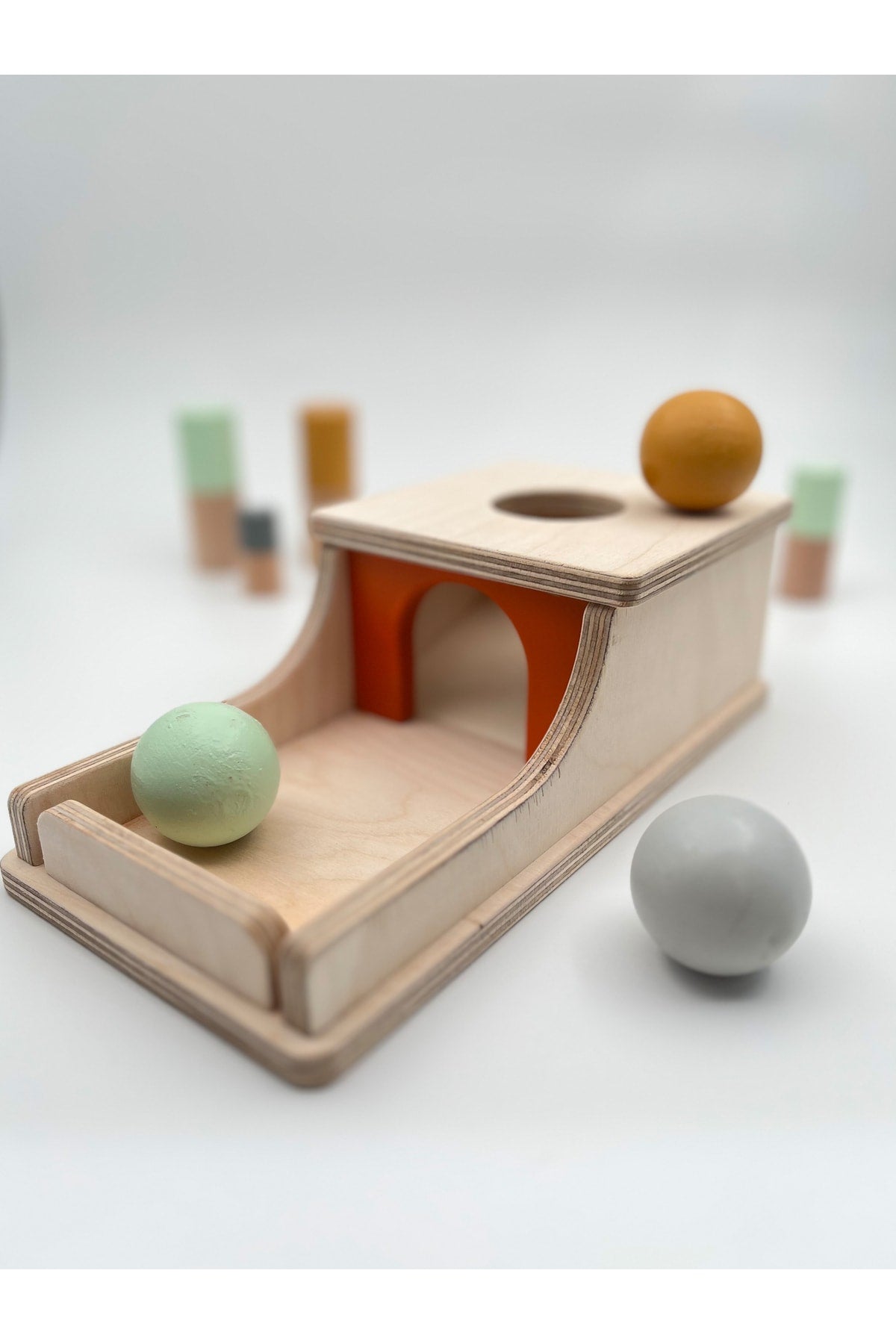 Montessori Continuity Box, Pastel Colored Balls, Educational Wooden Toy