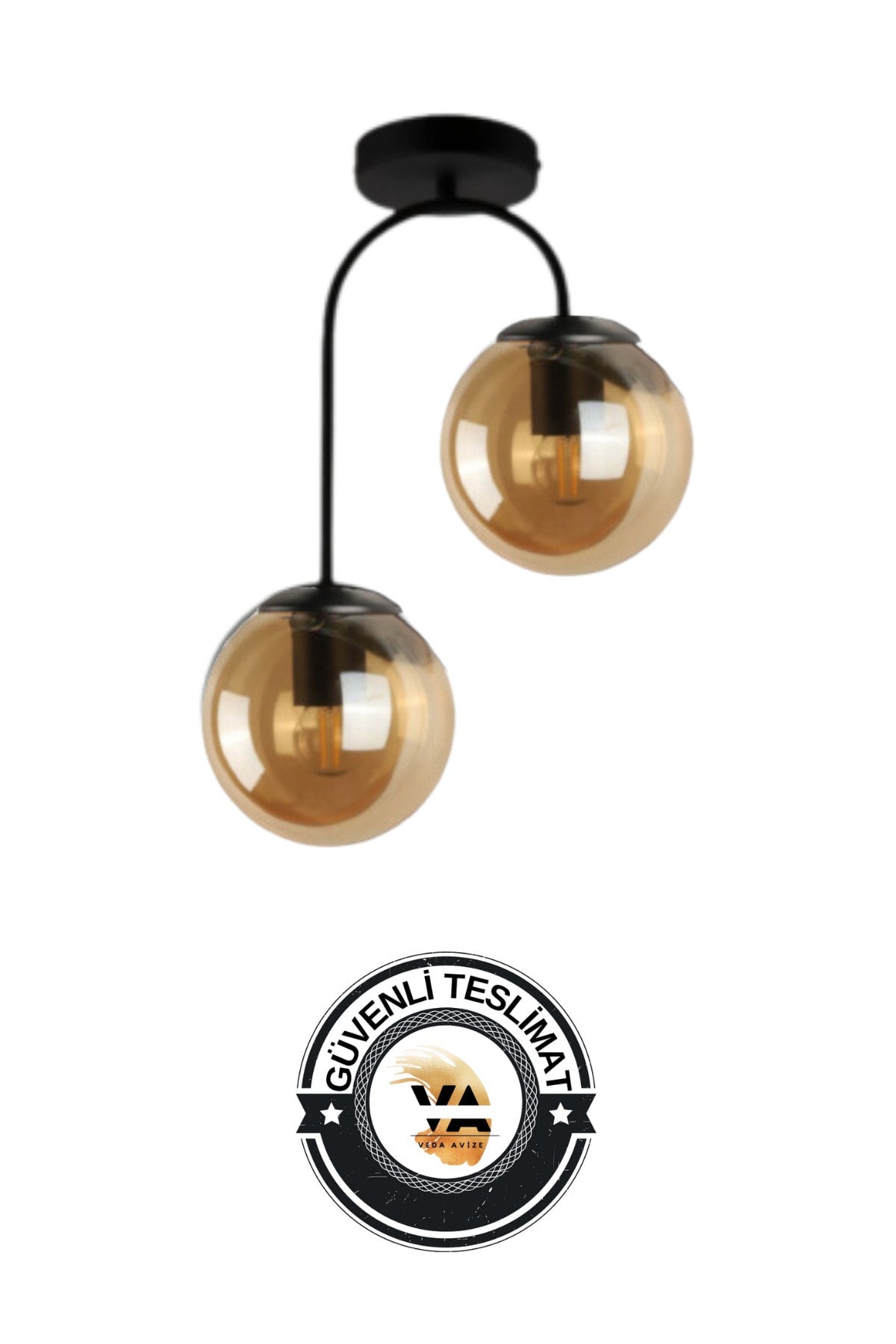 Otal 2-teilig Lounge Bal Globe Glas - Kronleuchter - Wohnzimmer - Küche - Flur