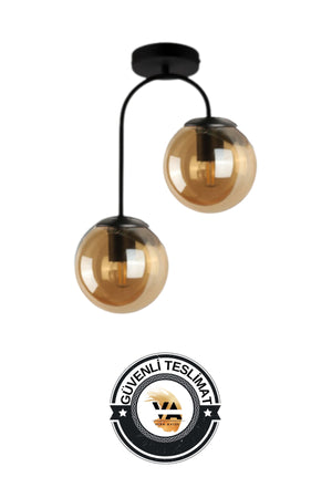 Otal 2-teilig Lounge Bal Globe Glas - Kronleuchter - Wohnzimmer - Küche - Flur