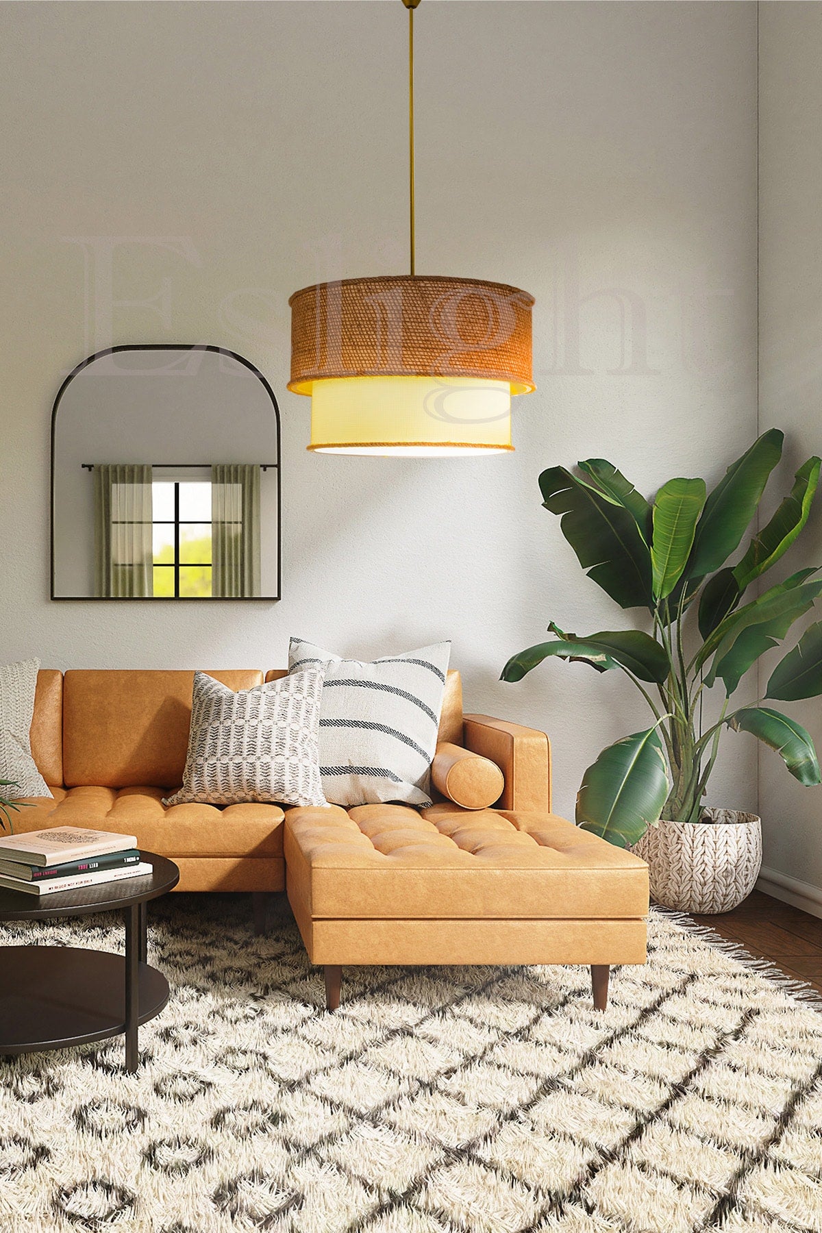 Redro Wicker Einzel-Pendelleuchte Kronleuchter Eh02
