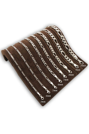 3Mm Figaro Model 925 Sterling Silver Men'S Bracelet Imprint 253882842