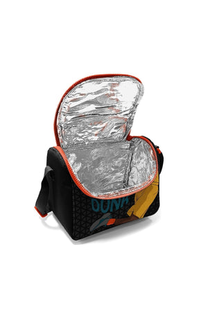 Dreiteiliges Schulrucksack-Set für Kinder mit Basketball-Muster, Schwarz/Orange, 14385