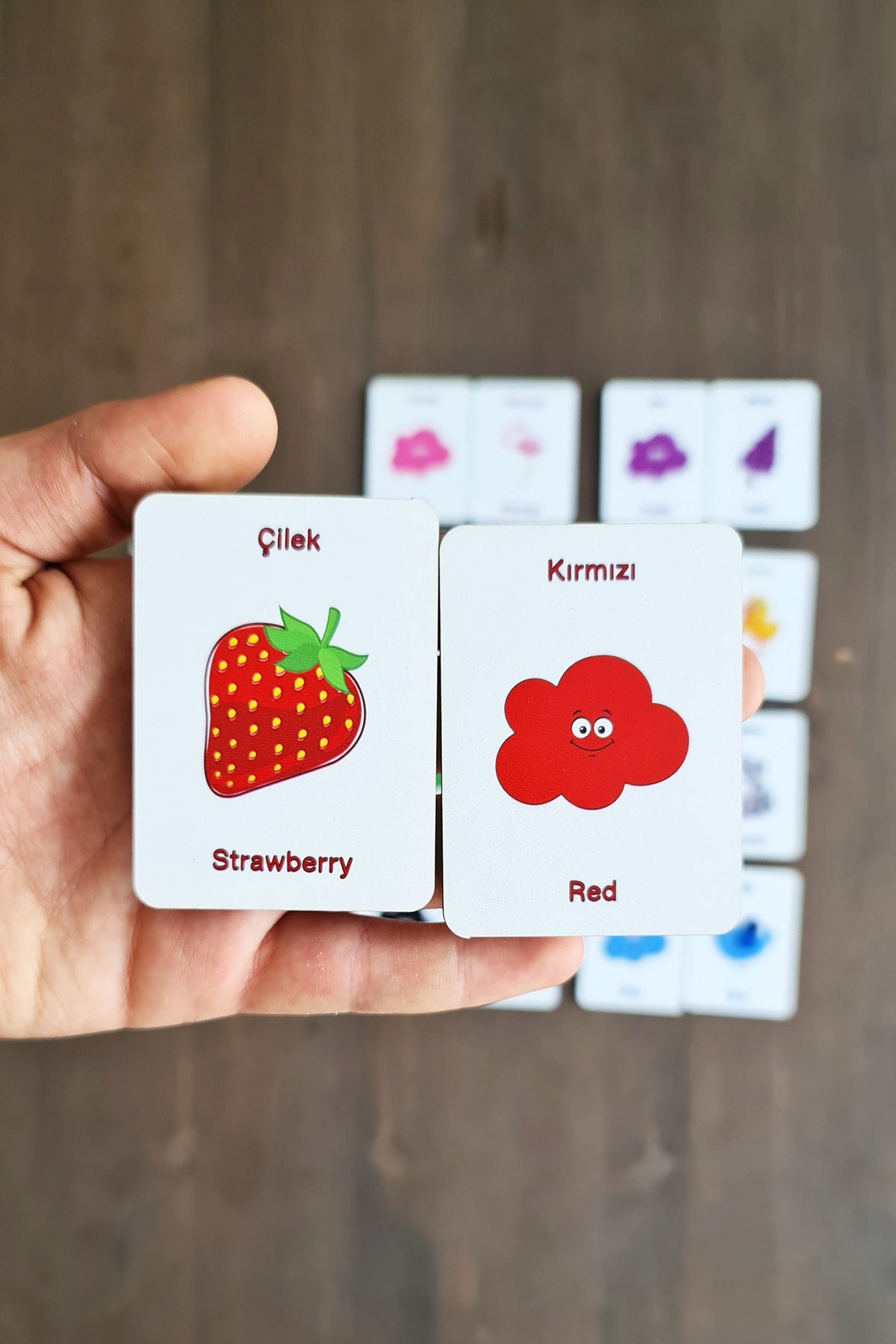 Hölzernes Intelligenzkarten-Matching-Spiel, Holzpuzzle-Spielzeug (Farben)