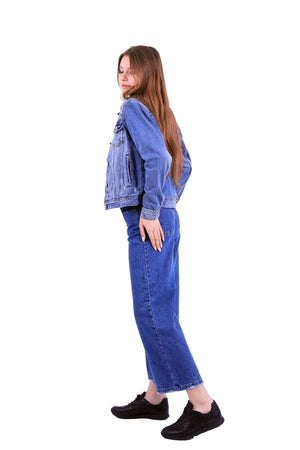 Ripped And Pocketed Long Sleeve Classic Collar Short Jeans Women Jacket Cotton Four Seasons - Swordslife