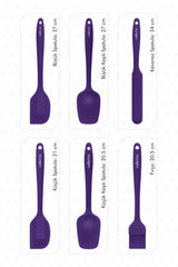 Drongo Heat Resistant Fireproof Non-Stick Silicone Spatula Set 6 Pieces Purple