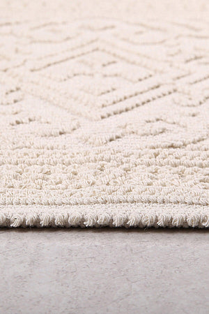 İnci Natural Cotton Rug 50x80 Cm Ecru - Swordslife