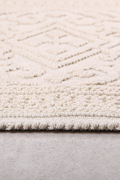 İnci Natural Cotton Rug 50x80 Cm Ecru - Swordslife