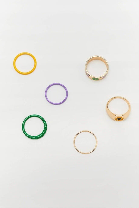 Set of 6 Enamel Rings 0601 - Swordslife