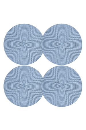 Carnival Baby Blue Jute Placemat 2 Pack Knitted Straw Cover - Swordslife