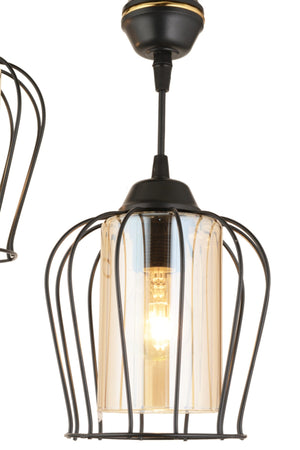 Parachute Pendant Lamp Set Of 2 Black Modern Downward Facing Chandelier