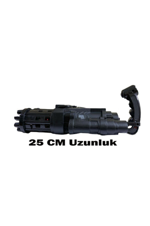 Double Headed 16 Channel Lighted Battery Toy Bubble Foam Machine Gun 500 Ml Liquid Gift