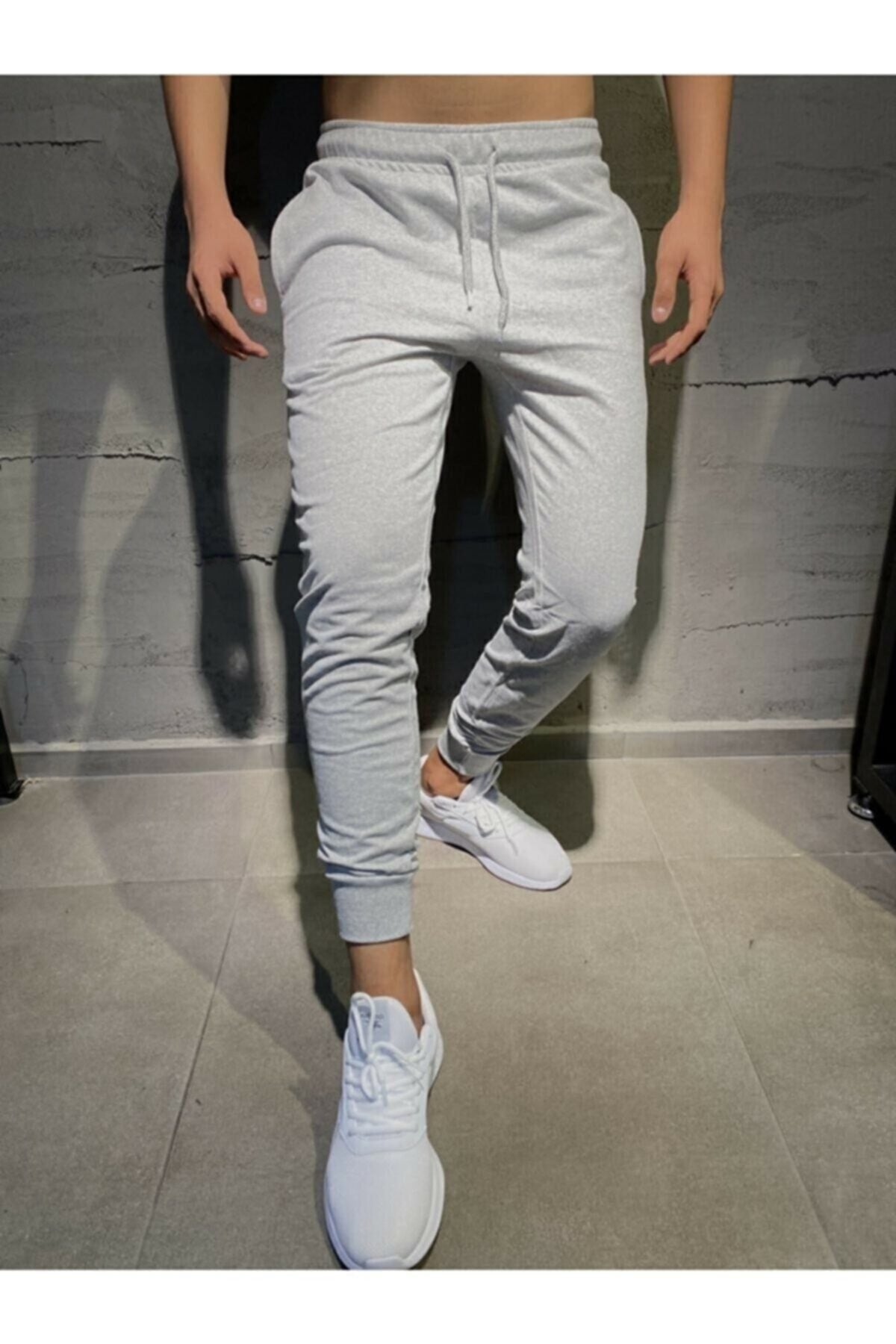 Men'S Summer Gray Sweatpants Jogger Slim Fit Cotton Slim Fit