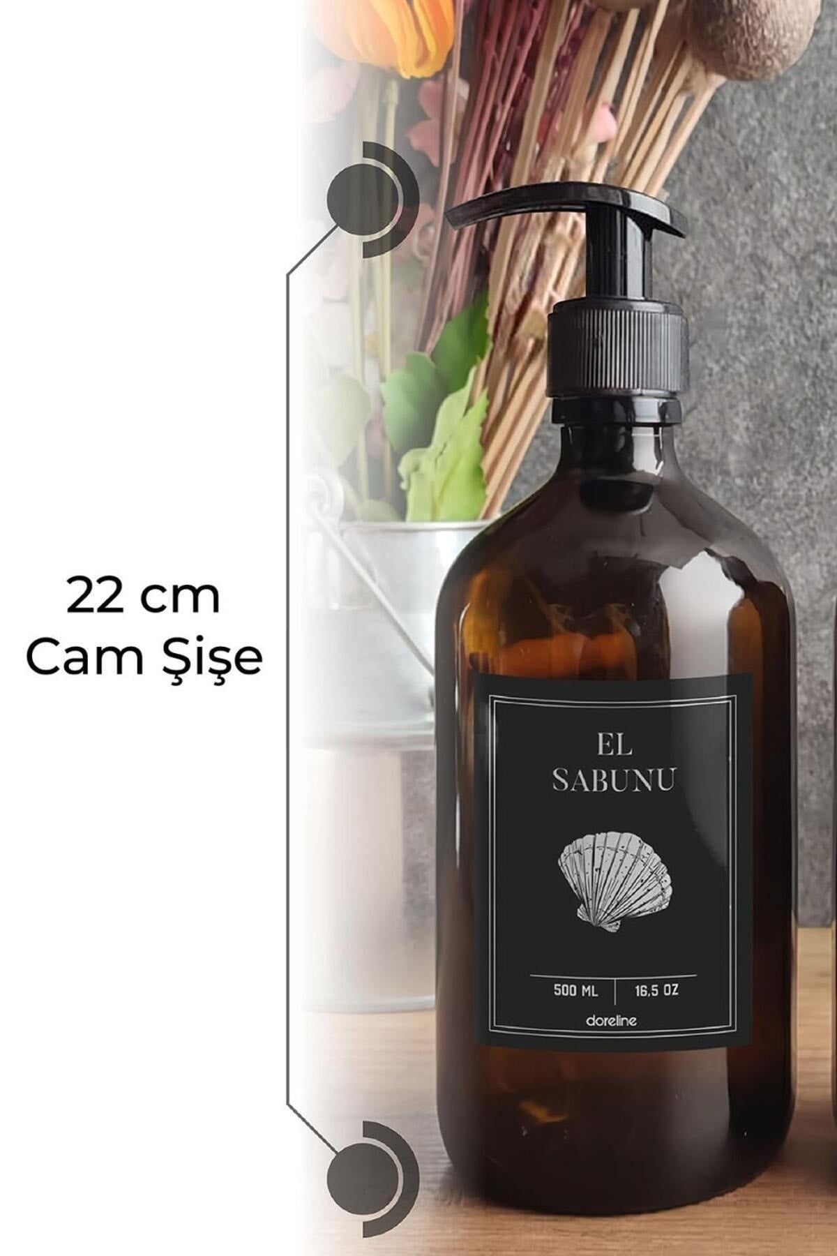 3 Pcs Set 6 Pcs. 2 Pcs. 750 Ml Amber Glass Oil Pot 500Ml 2 Pcs. Glass Soap Dispenser 2 Pcs. Cotton Dispenser