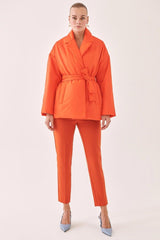 Trevor Casual Fit Jacket Collar Orange Color Coats - Swordslife