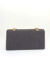 Women's Gray Suede Chain Strap Bag - Swordslife