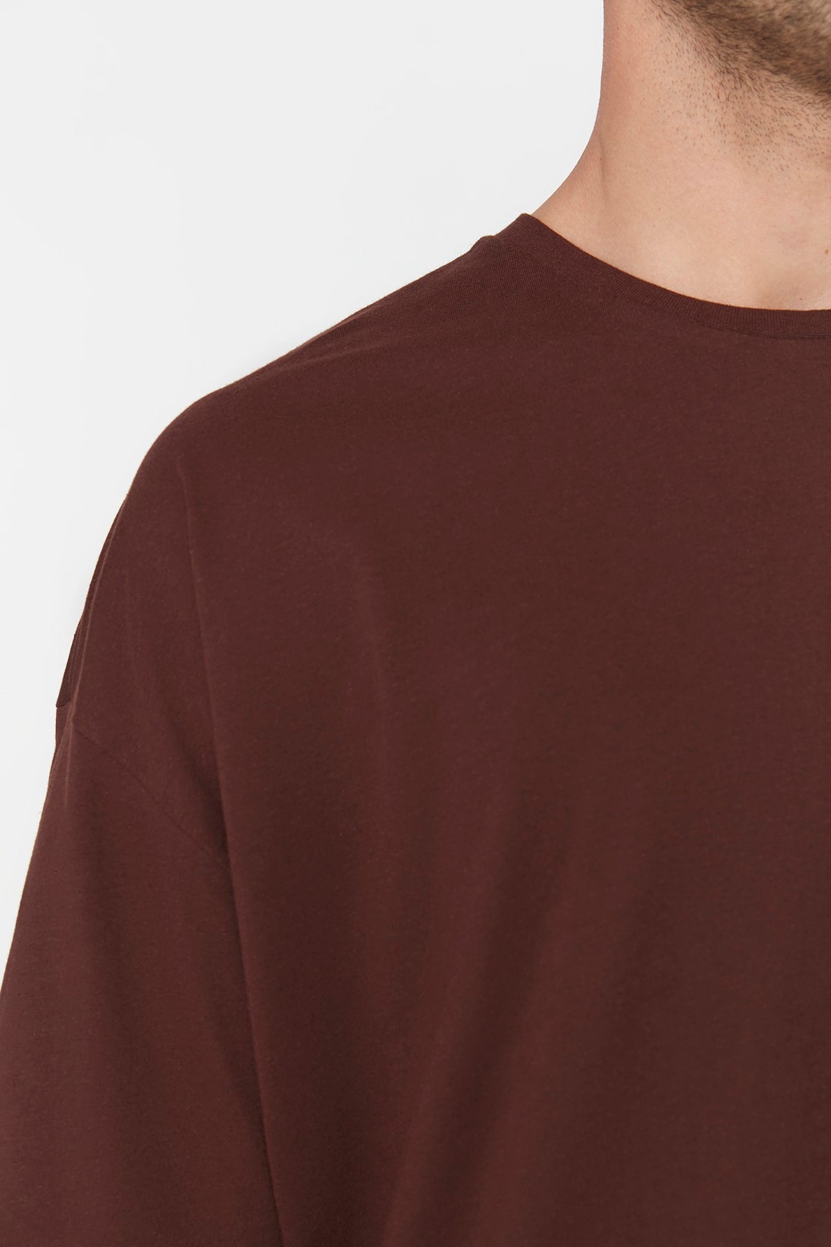 Braunes Herren-Basic-T-Shirt mit Rundhalsausschnitt, Oversize, kurzärmelig, 100 % Baumwolle