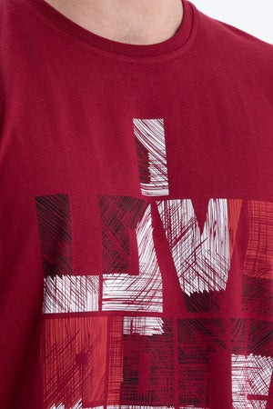 Men'S T-Shirt Regular Fit S-4095 Claret Red