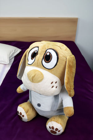 Plüschhund im Kleid 40cm