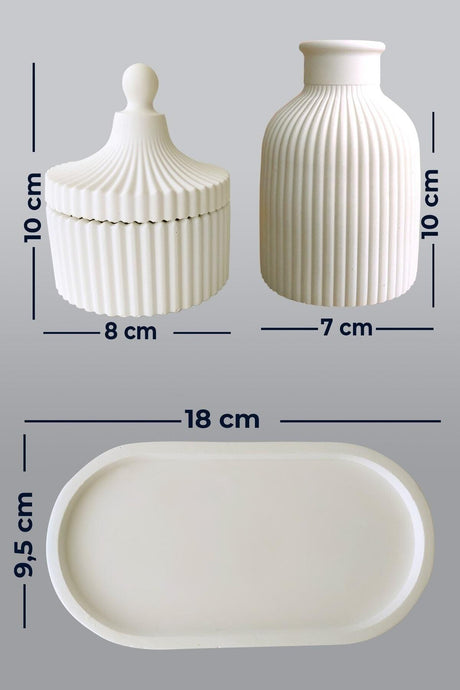 Cream Color Special Design Scented Candle And Vase Triple Accessory Set - Swordslife