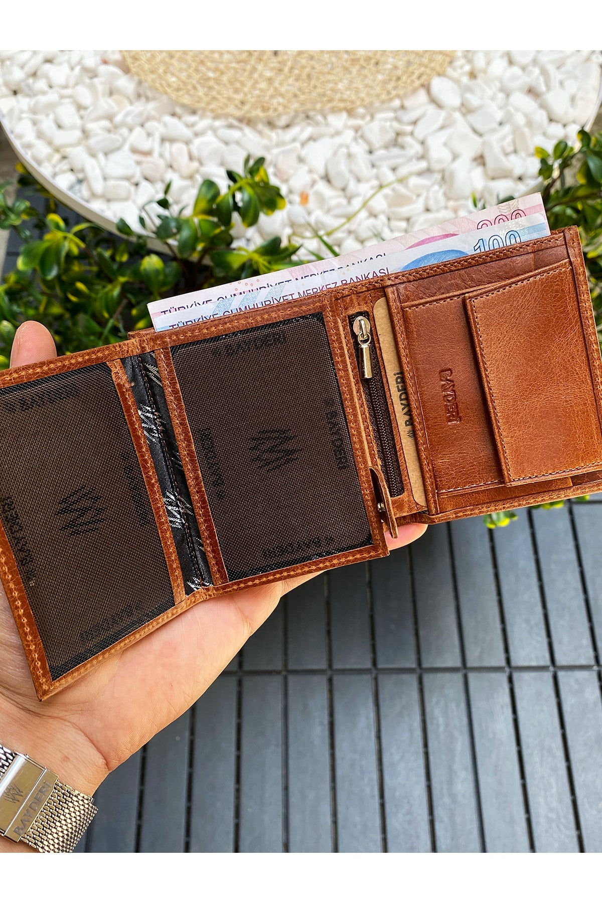 Echtes getrommeltes Leder, handlicher Taba-Münzhalter, sanfte Herren-Geldbörse