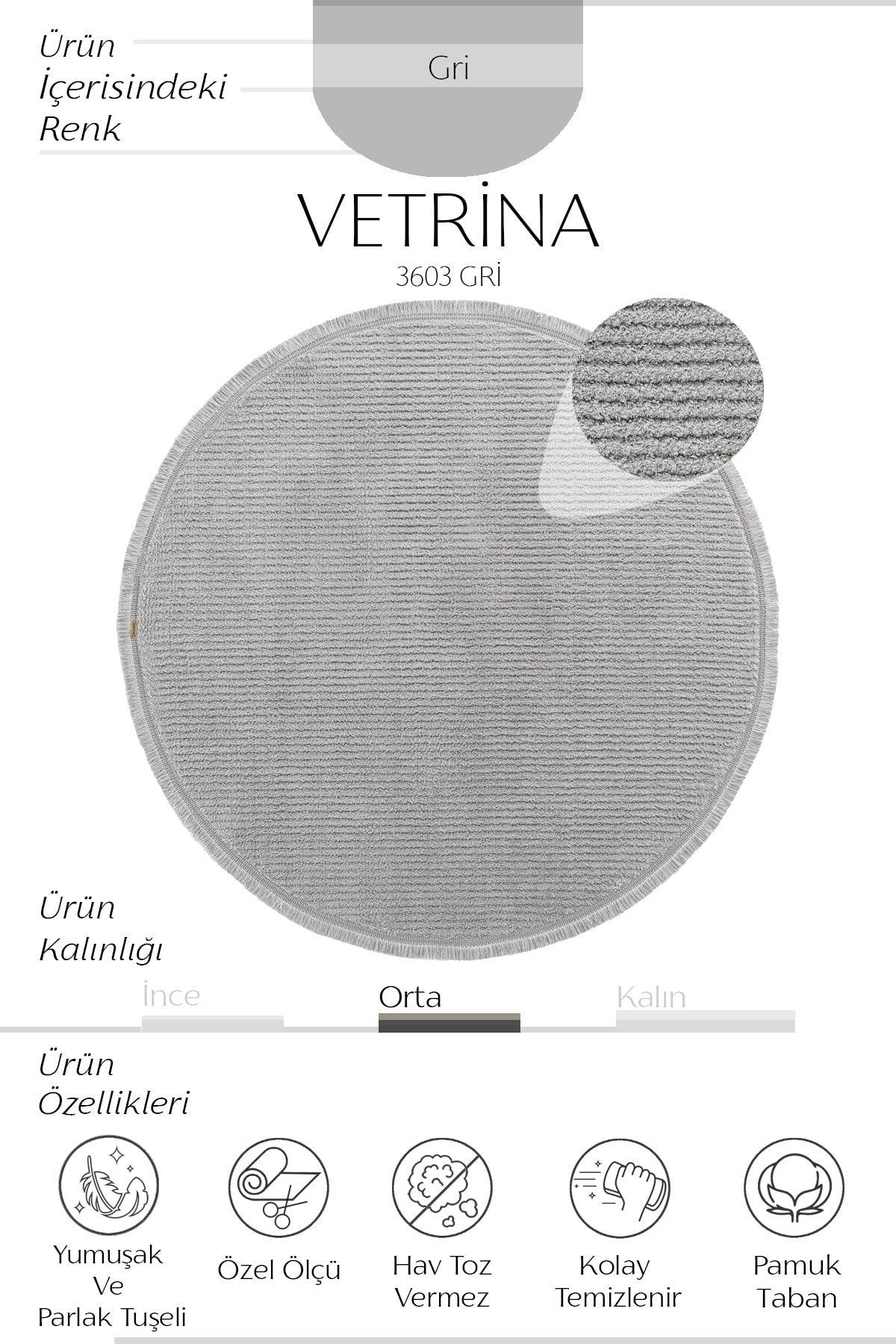 Vetrina 3603 Gray Soft Texture Carpet Rug Living Room Kitchen Hallway Cut Runner Round Machine Rug - Swordslife