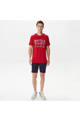 Men's Red Printed Standard Fit Short Sleeve T-shirt - Swordslife
