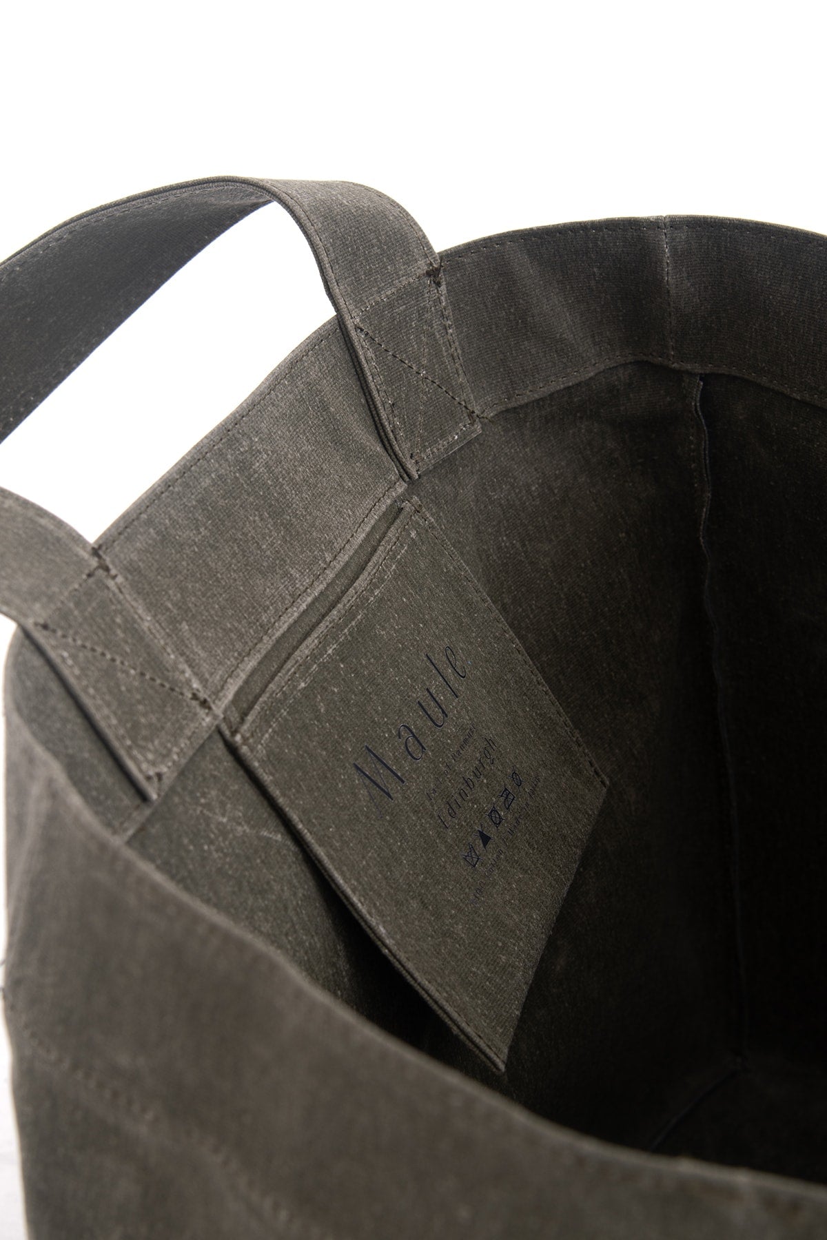 Khaki Khaki Maule Tote Bag Printed Medium Size Waxed Canvas 100% Cotton Women'S Shoulder Bag