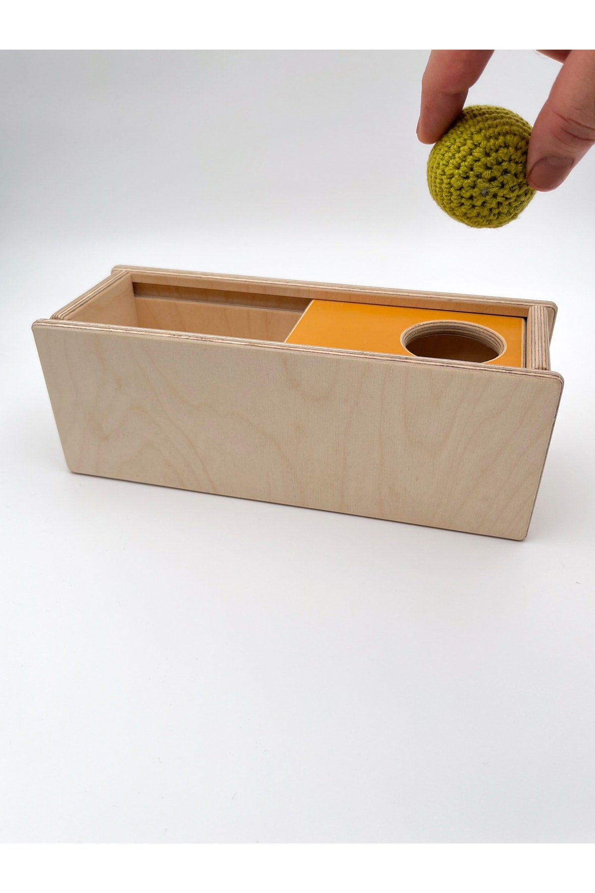 Montessori Top Sliding Box Toy , Object Persistence Box