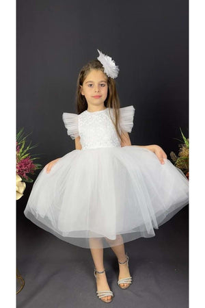 Prinzessinnenkleid für Mädchen Mnk0531 Weiß