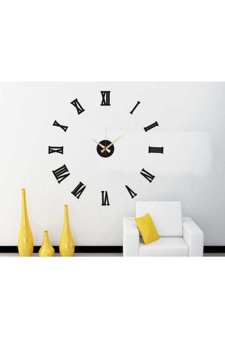 3d Black Roman Numeral Wall Clock - Swordslife