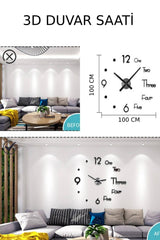 3d Decorative Wall Clock 100x100 Cm - Swordslife