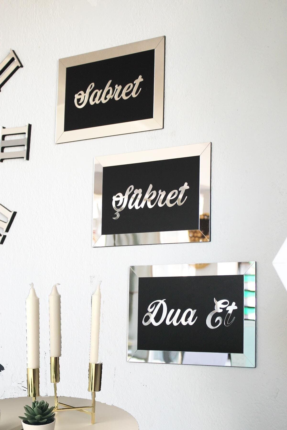 3d Patience Gratitude Pray Set of 3 26*16 Silver