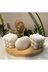Set of 3 White Scented Decorative Candles - Swordslife