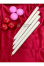 4 Pcs White Leaf White Color Cylinder Tapered Candlestick Straight White Long Thin Conical 4 Pcs - Swordslife