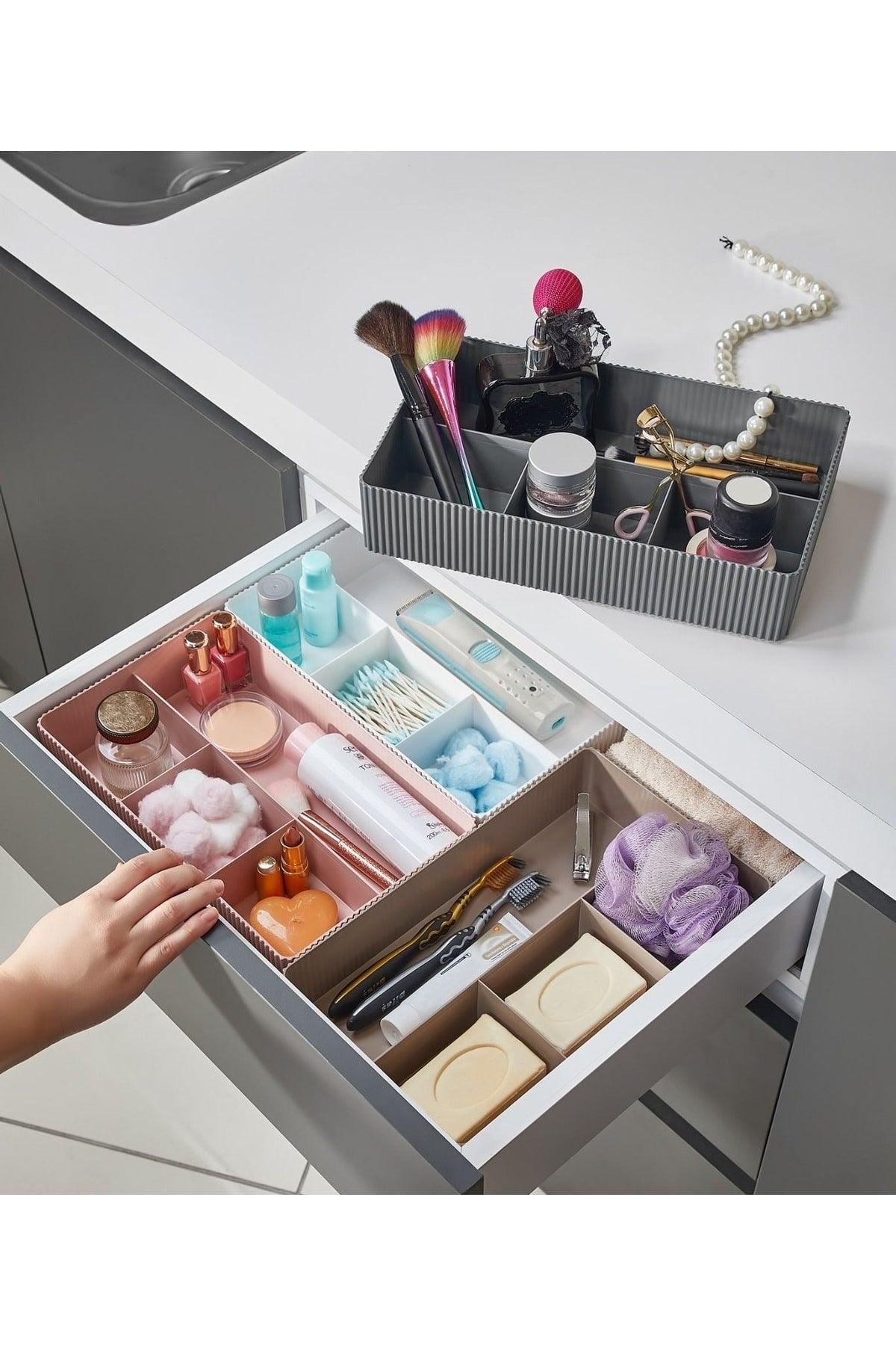 4-Compartment Drawer Organizer Practical Black