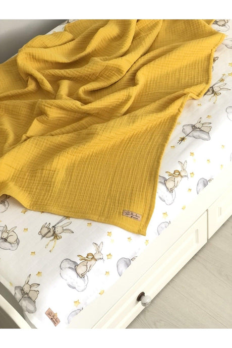 4 Layers Muslin Blanket-mustard (100*110) - Swordslife