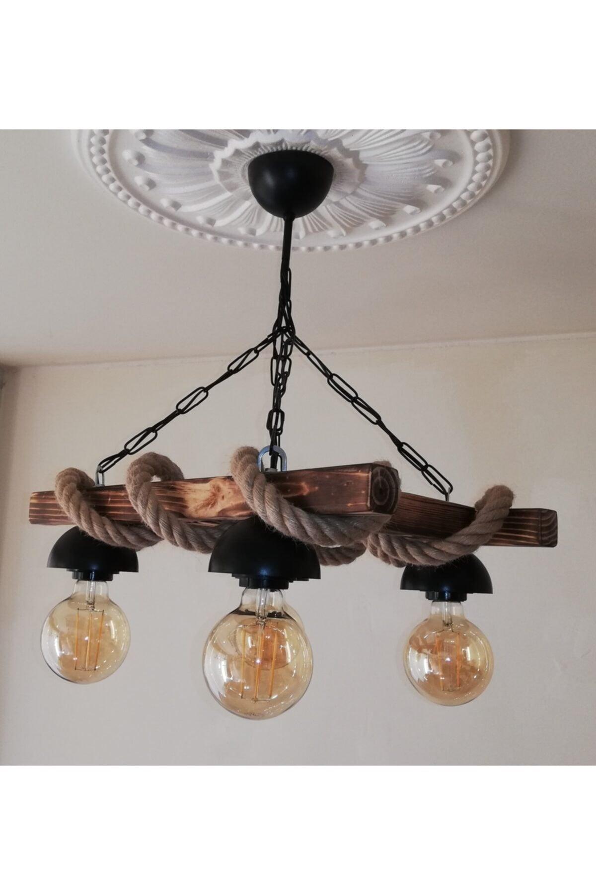 4 Lamps Vintage Rope Suspension Authentic Lighting - Swordslife