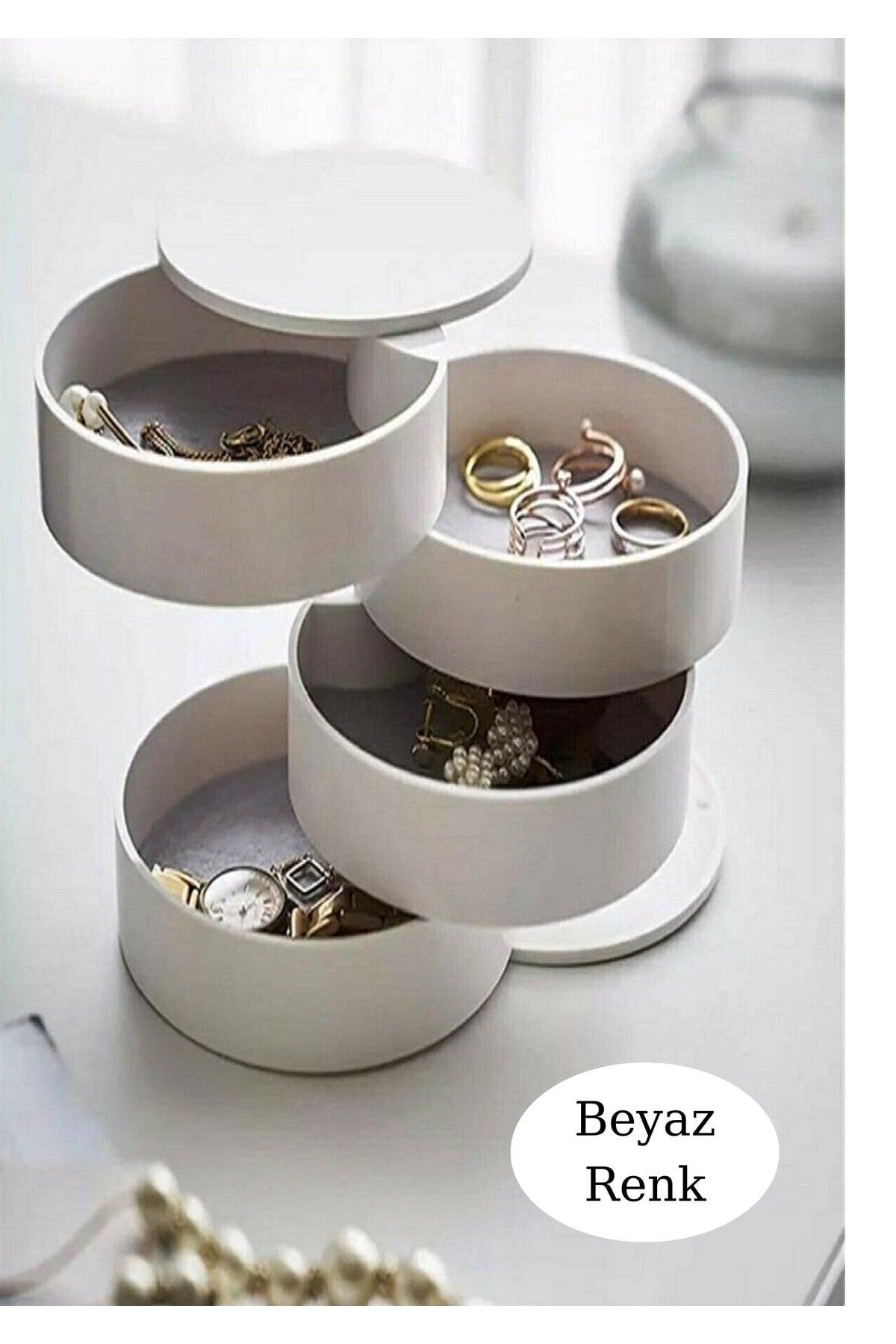 4 Tiers Rotating Jewelry Organizer - Jewelry Box Organizer - Ring Box - Necklace Box - Earring Box - Swordslife