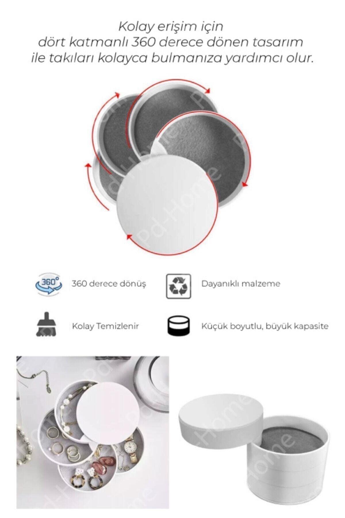 4 Tiers Rotating Cylinder Jewelry And Makeup Organizer - Swordslife