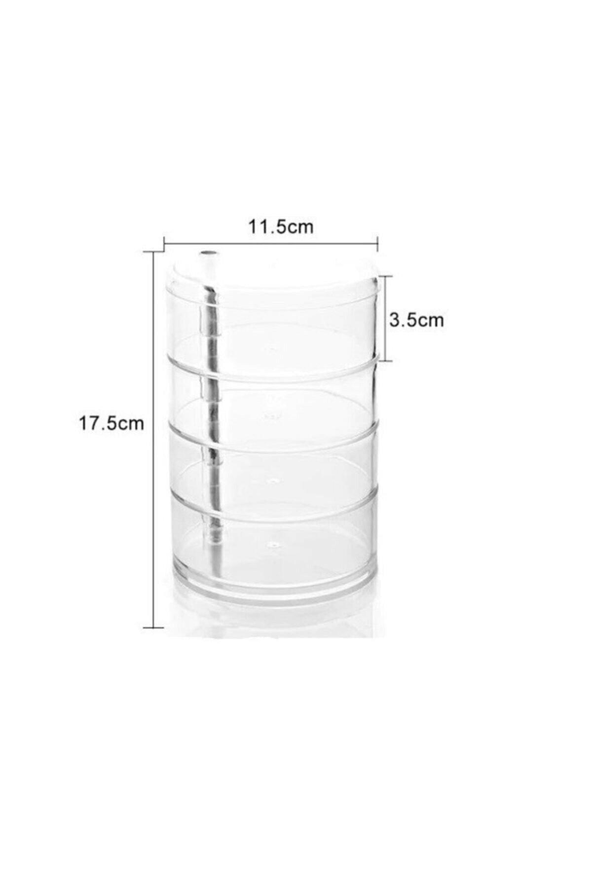 4 Tiers Rotating Cylinder Jewelry And Makeup Organizer - Swordslife