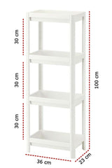 4 Tiers Plastic Shelving Unit Kitchen Shelf Bathroom Shelf Bathroom Organizer Organizer White - Swordslife