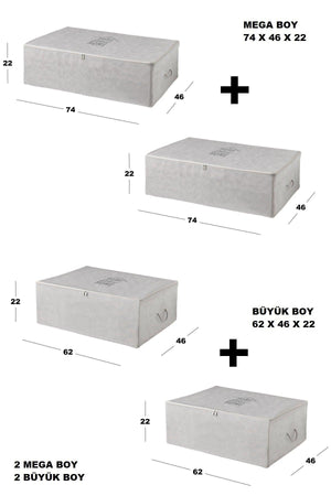 4 Pcs - 2 Mega And 2 Large Gray Color Bases