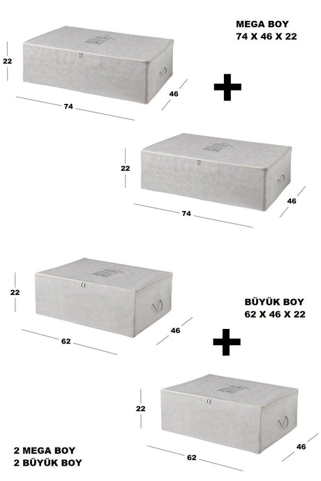 4 Pcs - 2 Mega And 2 Large Gray Color Bases