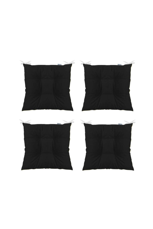 4 Piece Combination Pofidik Square Chair Cushion 40 X 40 Cm Black - Swordslife