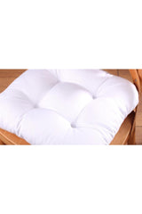 4 Pcs Lux Pofidik White Chair Cushion Special Stitched Laced 40x40cm - Swordslife
