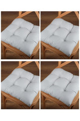 4 Pcs Lux Pofidik Gray Chair Cushion Special Stitched Laced 40x40cm - Swordslife