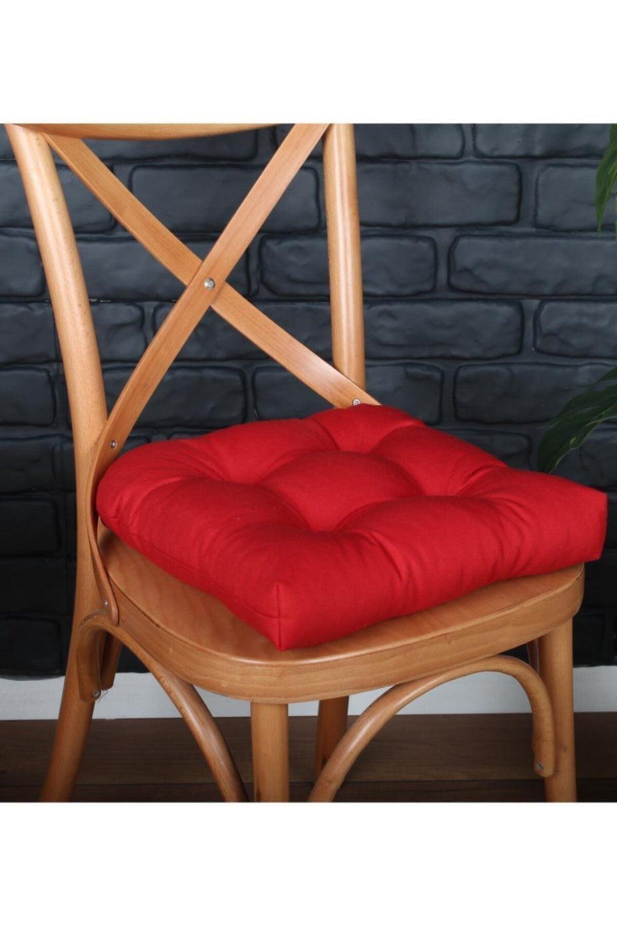 4 Pcs Lux Pofidik Red Chair Cushion Special Stitched Laced 40x40cm - Swordslife