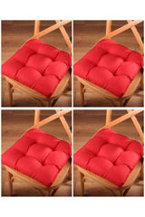 4 Pcs Lux Pofidik Red Chair Cushion Special Stitched Laced 40x40cm - Swordslife