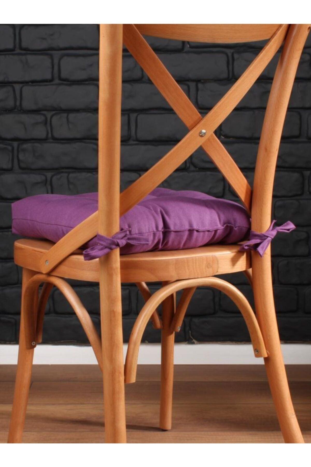 4 Pcs Luxury Pofidik Purple Chair Cushion Special Stitched Laced 40x40cm - Swordslife