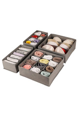 Set of 4 Gray Drawer Organizer Organizer